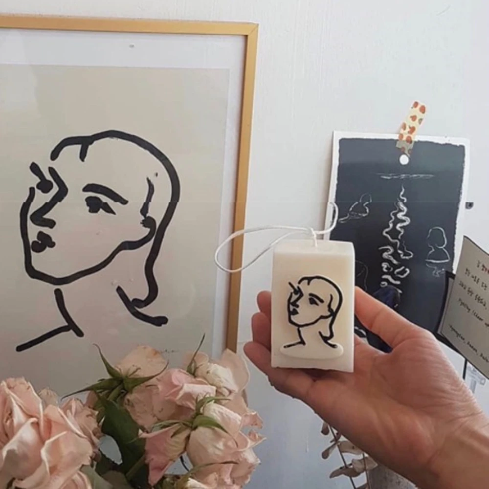 

3d Silicone Art-object Face Candle Mold Ice Chocolate Baking Diy Soap Aromatherapy Gypsum Sculpture Candle Concrete Mold Making