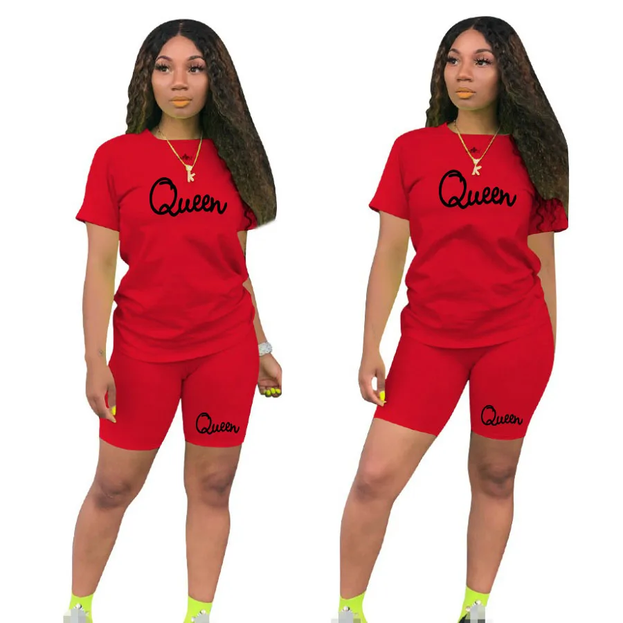 Женский летний комплект из двух предметов футболка с коротким рукавом и круглым