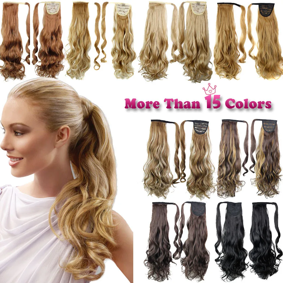 Шнурок кудрявый конский хвост шиньоны с заколками поддельные волосы