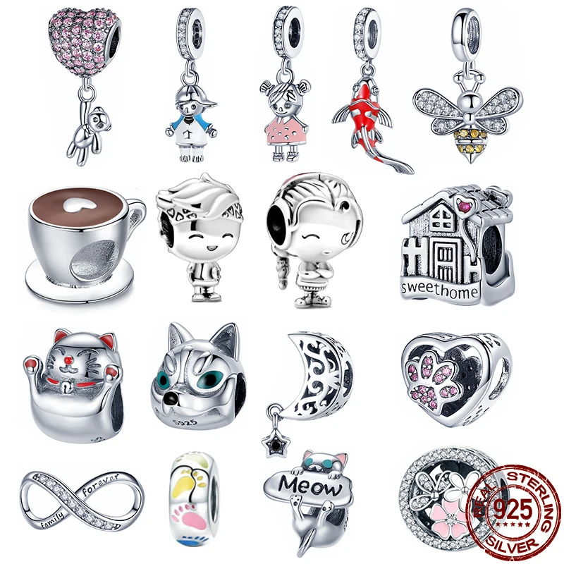CodeMonkey Аутентичные 925 пробы серебряные бусины Ловец снов подходят оригинальный