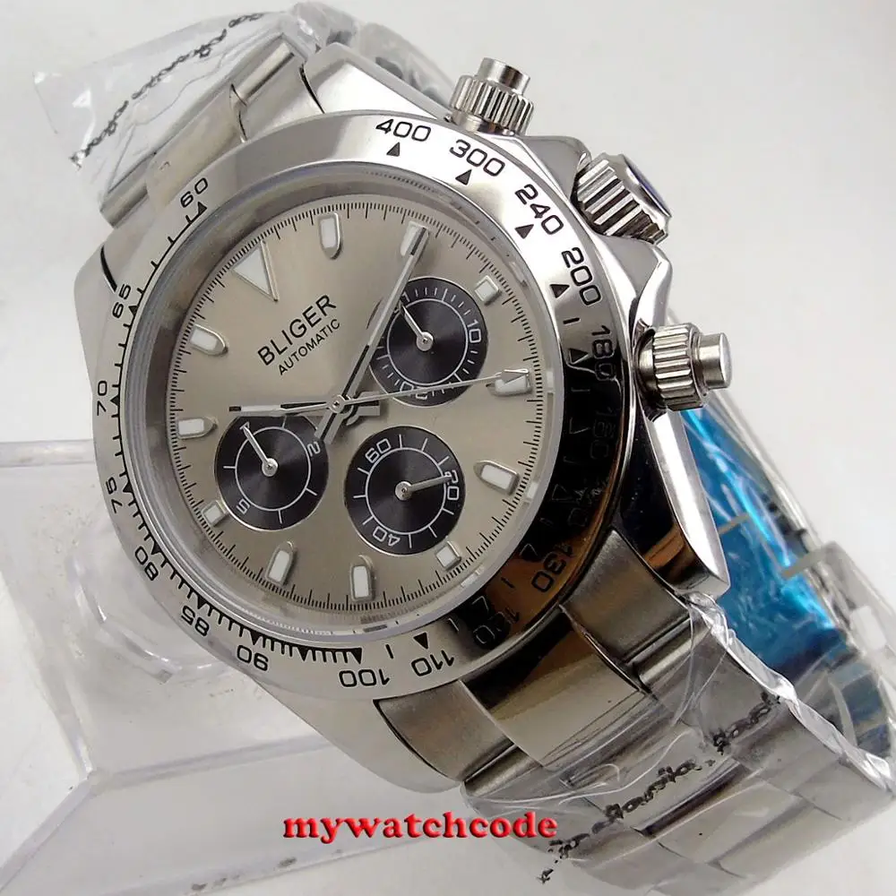 39 мм синий серый циферблат сапфировое стекло 316L нержавеющая сталь Твердый чехол