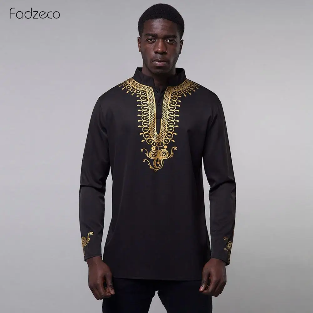 Fadzeco Африканская рабочая одежда Dashiki новинка 2019 Мужской Топ лучшего цвета