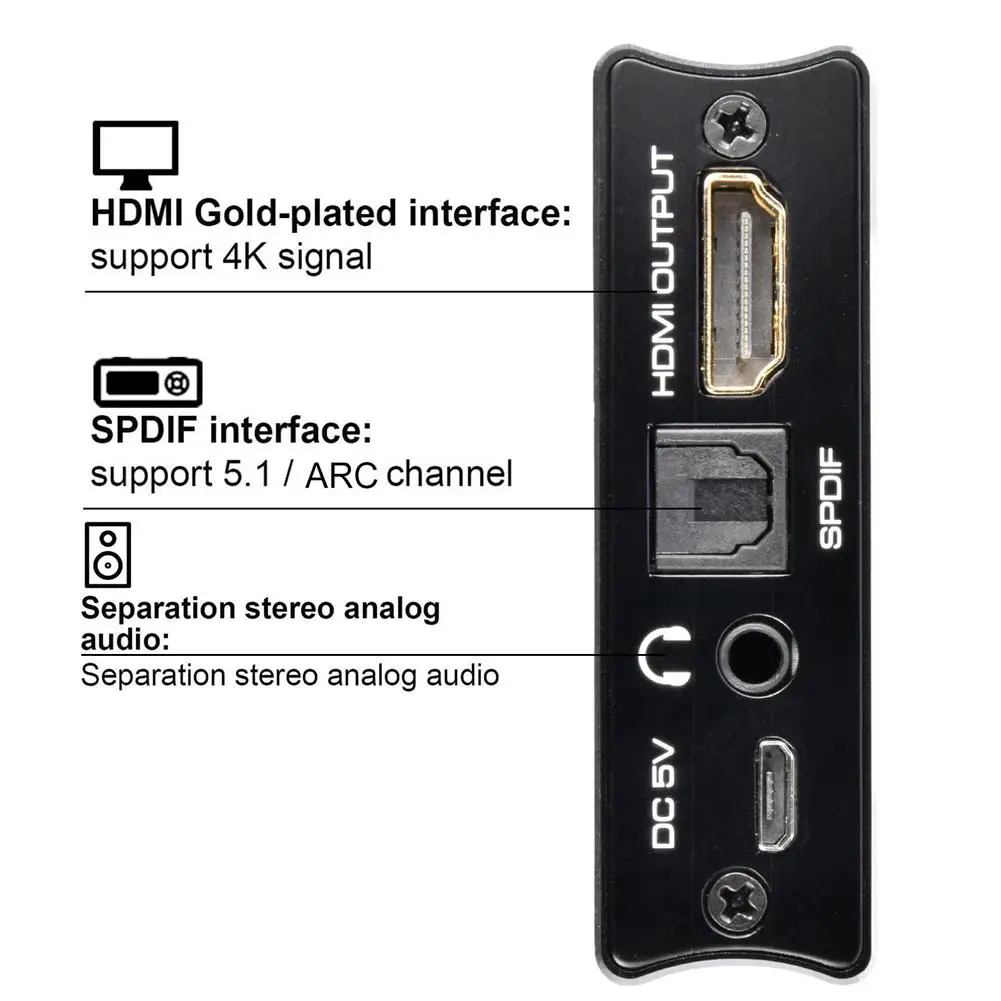 4K HDMI-совместимый аудио экстрактор с кабелем для Spea * 2k @ 60 Гц 1080P 3D 2 0 | Электроника