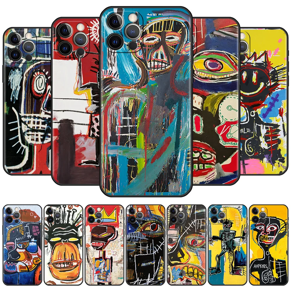 

Silicone Case For Apple iPhone 12 11 Pro Max XR SE 2020 7 8 Plus X Xs 6 6S 5 5S Soft Phone Cover Fundas Jean Michel Basquiat Art