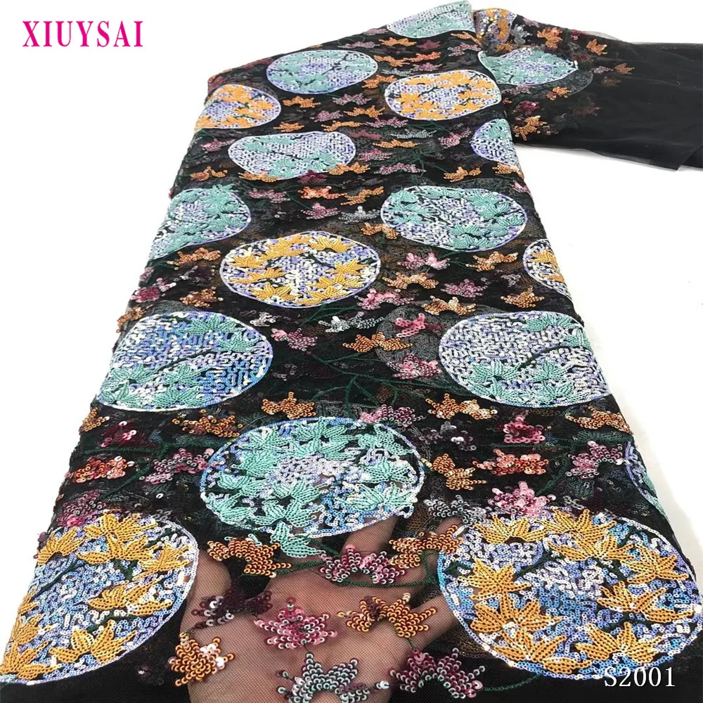 Африканская кружевная ткань 2021 Высококачественная вышитая нигерийская органза