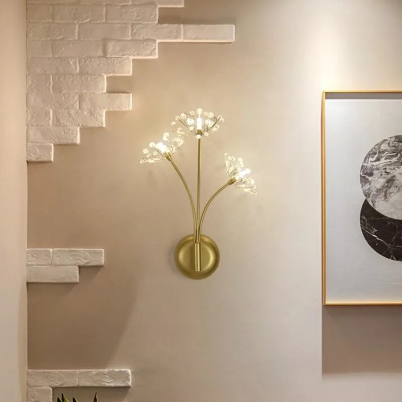 Современная светодиодная Хрустальная настенная лампа для гостиной столовой