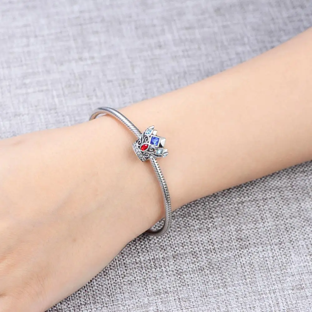 2 шт./лот подвески с Королевской короной из бисера стерлингового серебра 925 пробы