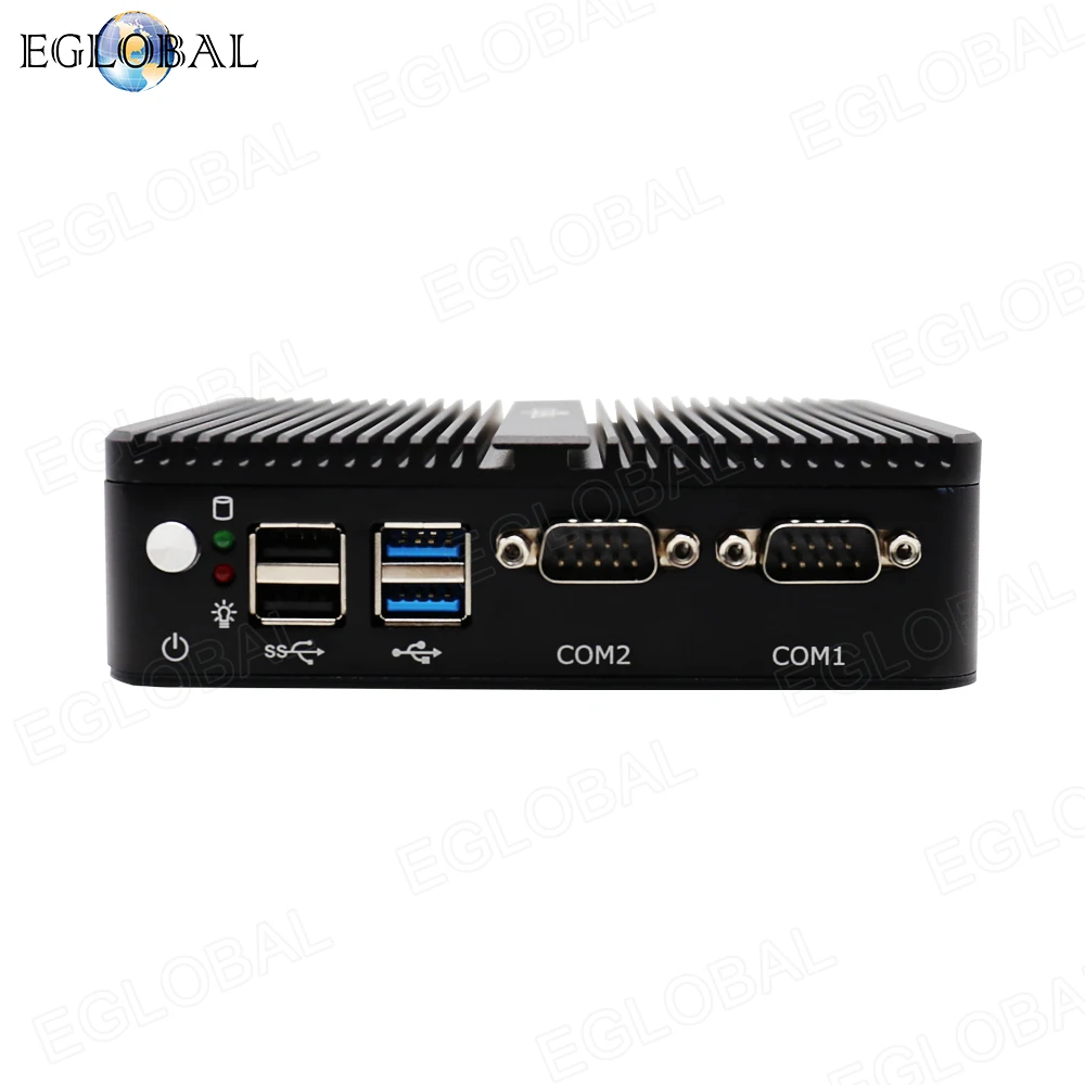 Процессор Eglobal Fanless мини ПК Intel Celeron J4125 2LAN 2COM HD VGA карманный компьютер Windows 10 HTPC
