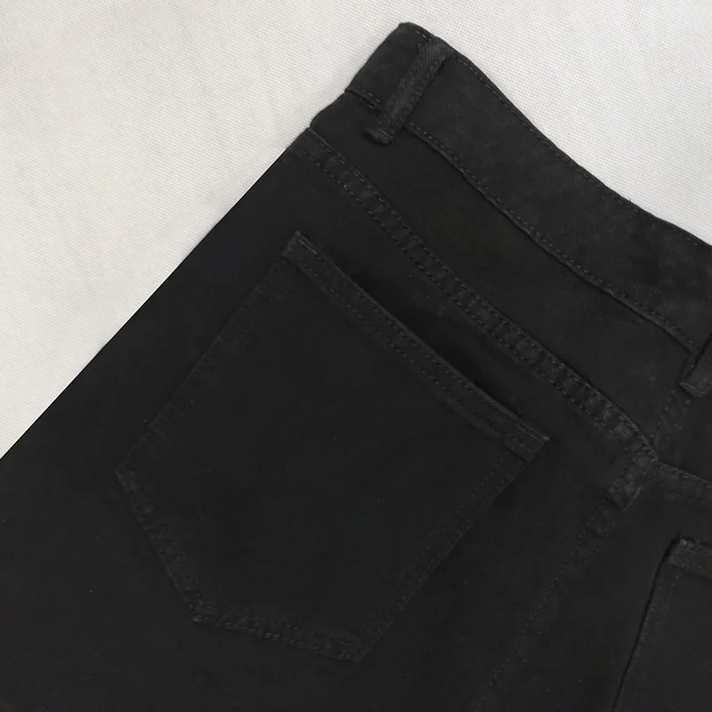 2022 New Arrival Patch Straps Hip Hop Men Pencil Jeans Trousers Hole Ripped Slim Punk Goth Denim Pants For Teens Pantaloni Uomo