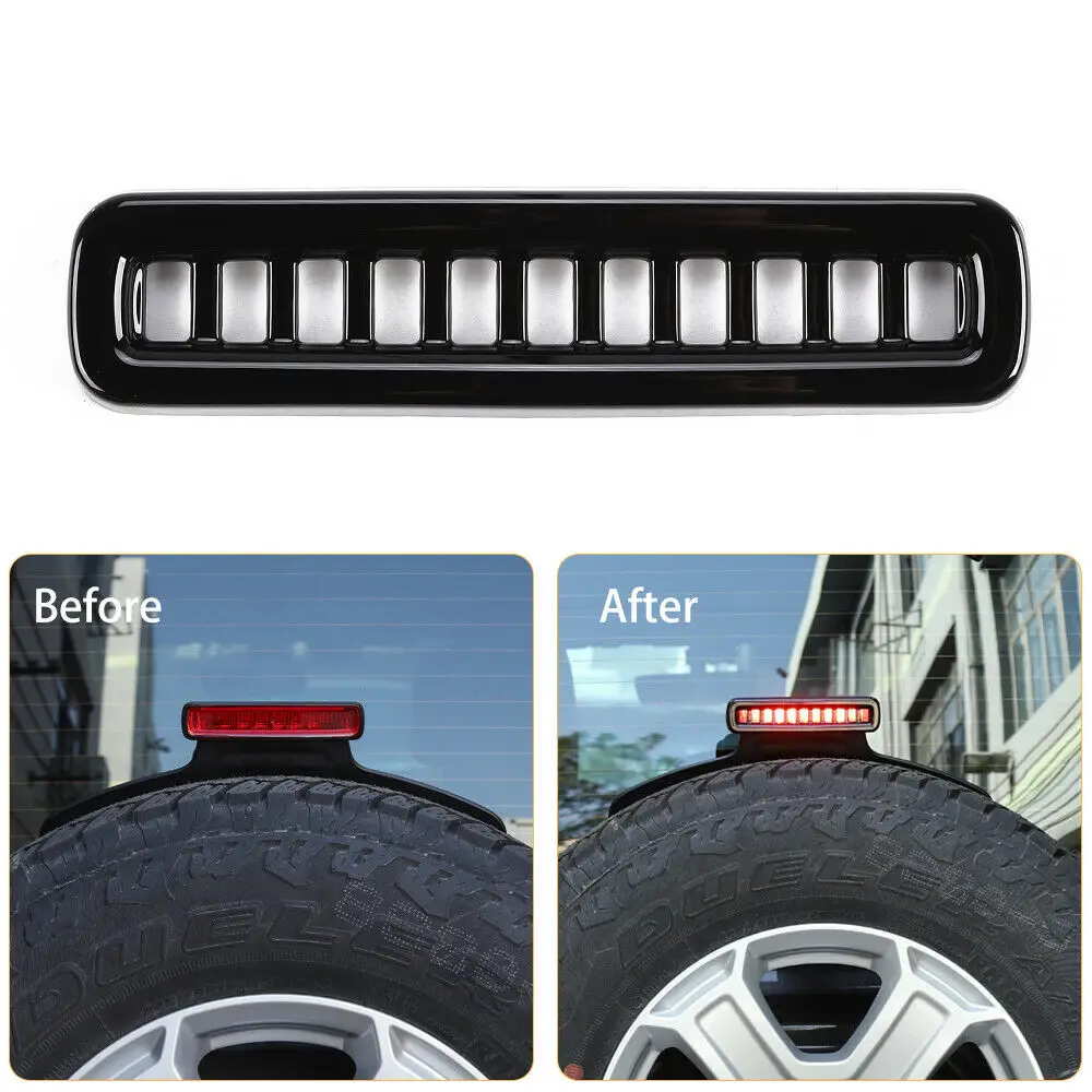 Rear High Mounted Brake Stop Lamp Light Cover Trim Fit 18 for Jeep Wrangler JL | Hoods