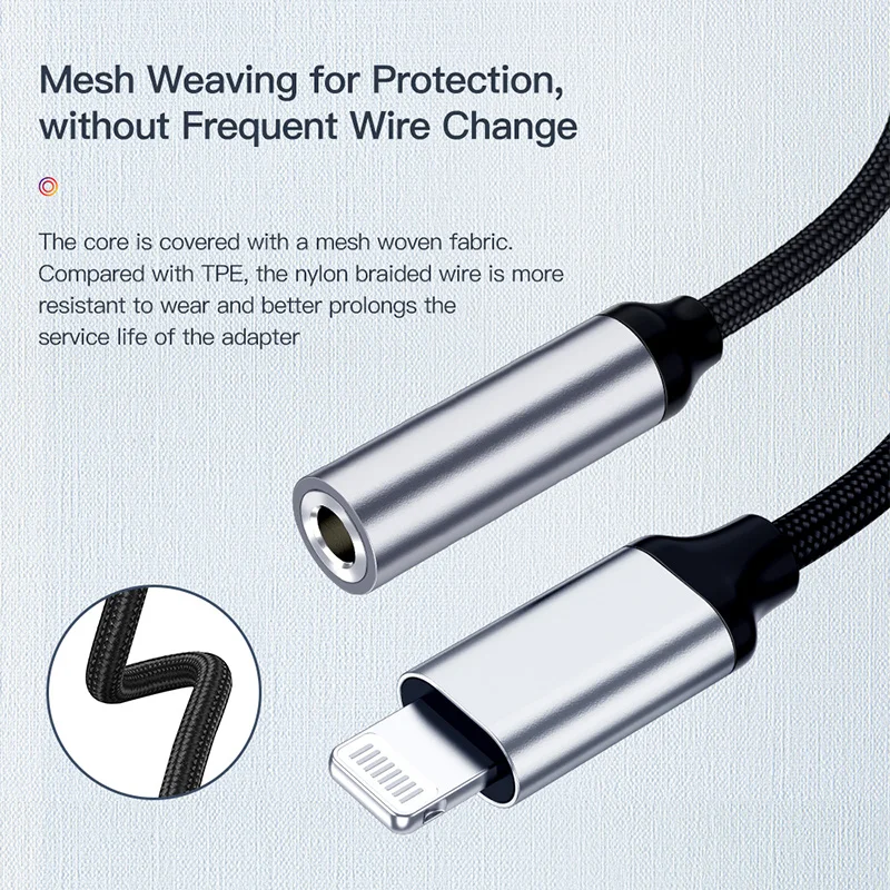 

KUULAA Adapter For iPhone to 3.5mm Headphones Adapter For iPhone 12 11 Pro max x xr Aux cable 3.5mm Jack Cable For ios Adapter