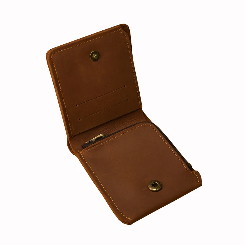 Мужские бумажники из натуральной кожи с карманом для монет на молнии мужской