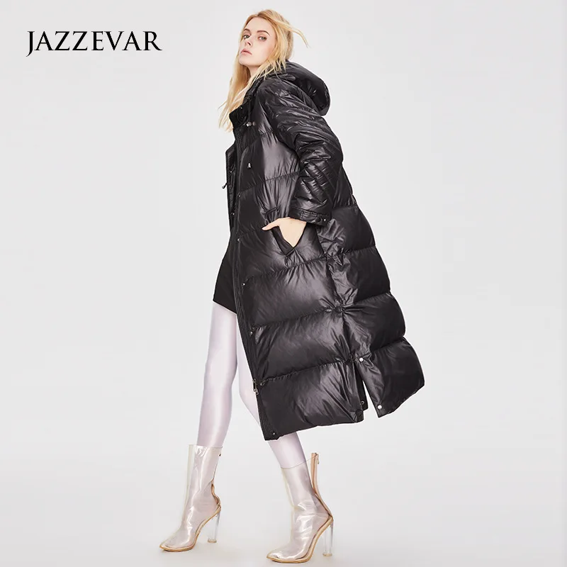 JAZZEAR 2022 Women's Winter New Trend Casual Thickening Warm White Duck Down Long Jacket