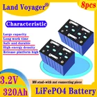 8 шт., аккумуляторные батареи Land Voyager, 3,2 в, ач, ач