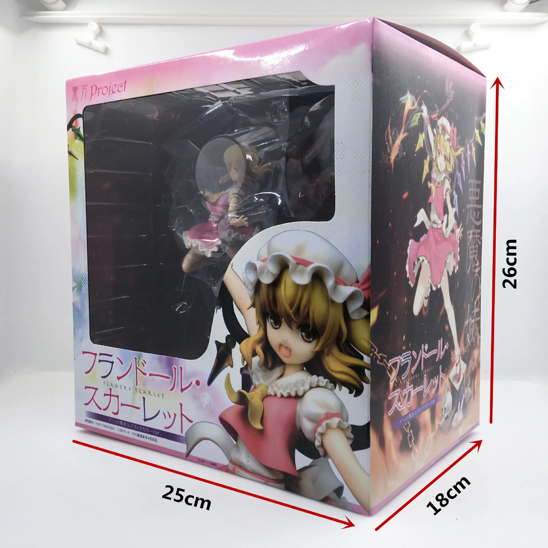 23 см японское аниме TouHou Project Flandre алое платье ПВХ фигурка модель коллекционные