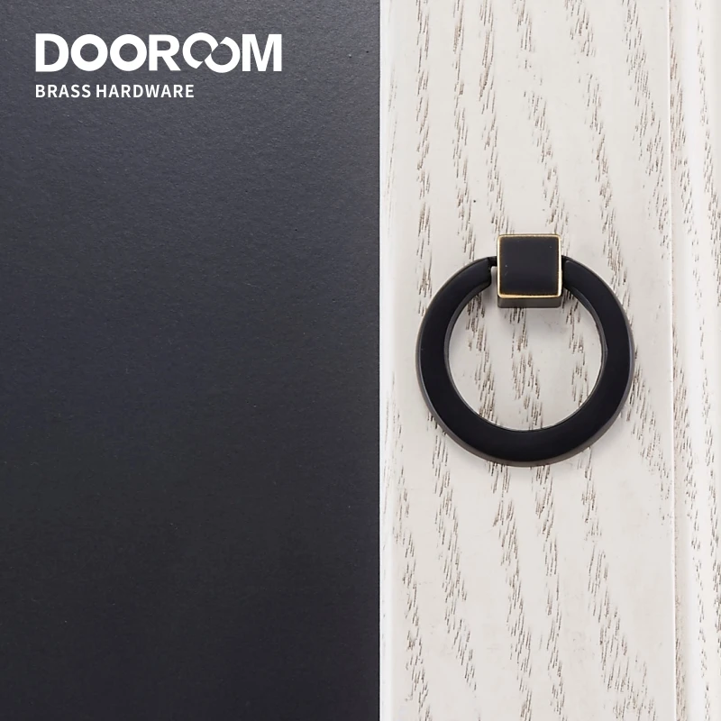 Латунные ручки Dooroom современные из черной бронзы в сельском стиле для шкафа