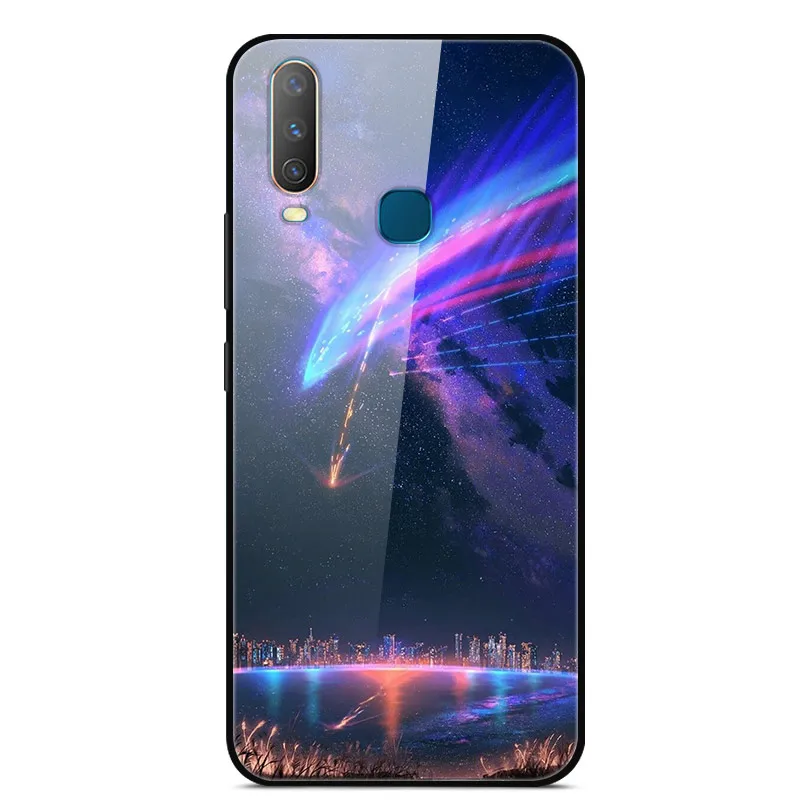 ДЛЯ Vivo U3X/U10 чехол из закаленного стекла с принтом твердая задняя крышка для Vivo U3X чехол для телефона s силиконовый бампер Coque U3 X U 3X10