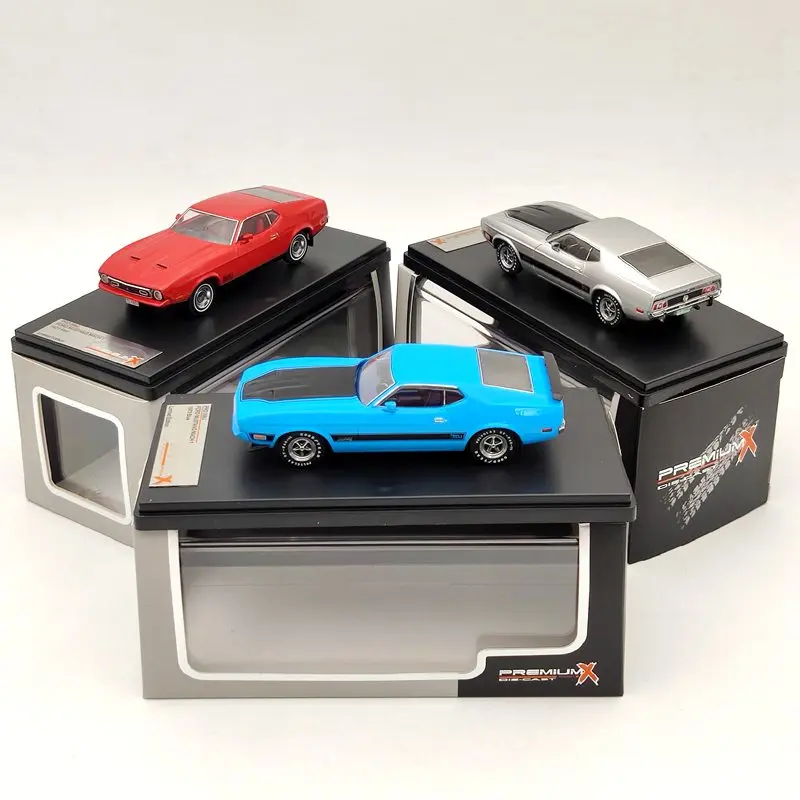 1/43 Premium X For Ford Mustang Mach 1 Blue/Silver/Red Diecast Models Auto Car Gift Collection