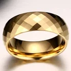 Модное кольцо унисекс, блестящее позолоченное кольцо из нержавеющей стали, многогранное кольцо с резкой, подарочное ювелирное изделие