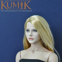 in stock kumik 13 1 16 scale female head sculpture with long hair fit 12 female action figure body toys