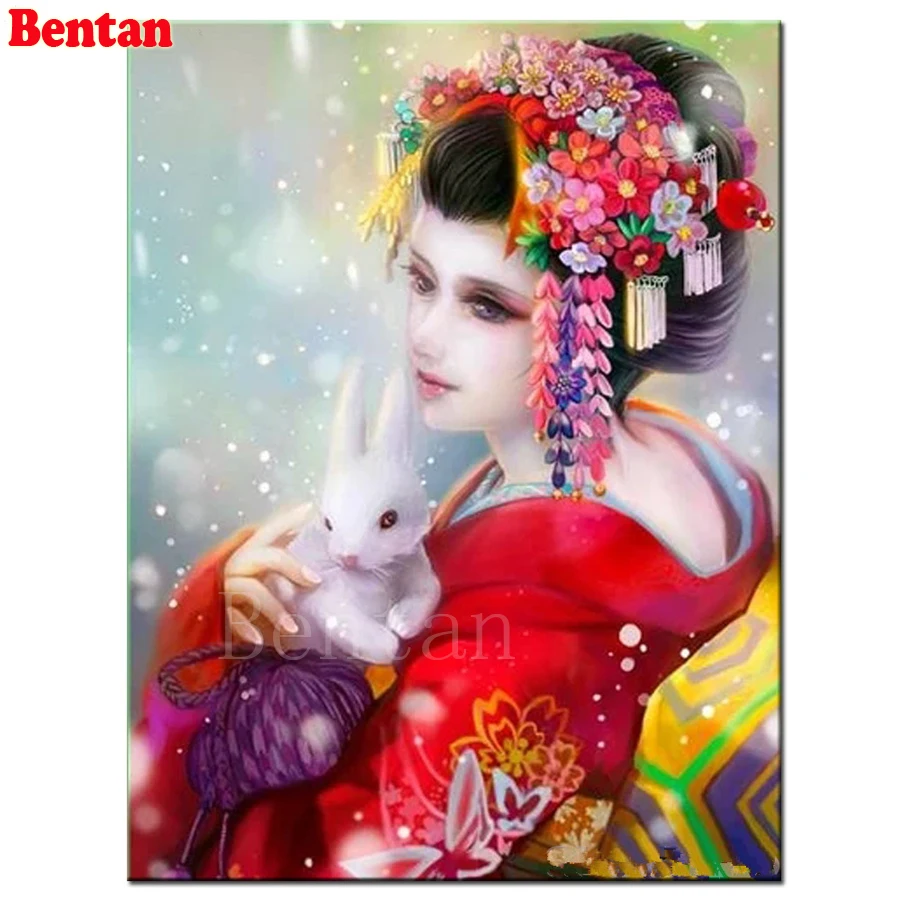 

Diamond Painting Japanese girl,diy Embroidery diamond Mosaic rabbit fairy Cross-Stitch Full square/round Drill Diamond mazayka