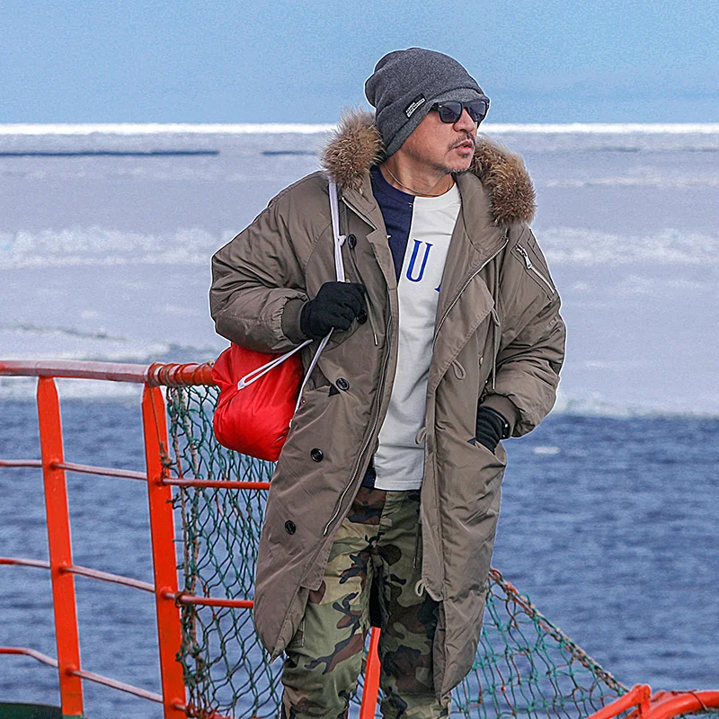 Мужская зимняя куртка из утиного пуха теплая для влюбленных капюшон