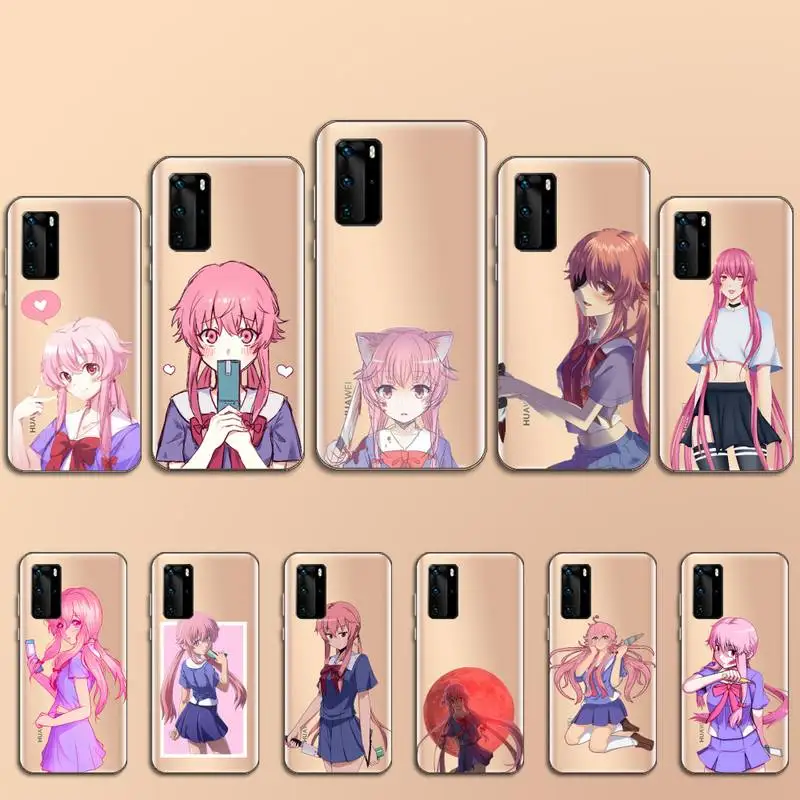 

Gasai Yuno anime Phone Case Transparent for Huawei P20 P30 P40 lite pro P smart 2019 honor 8x 10i