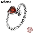 Женское кольцо из серебра 925 пробы, в виде змеи