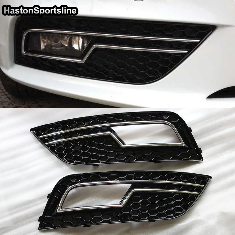 

A4 B8.5 Racing Grills Front Sport Honeycomb Fog Lamp Grill Fog Light Guard for Audi Standard Bumper 2013-2015 Car Accessories