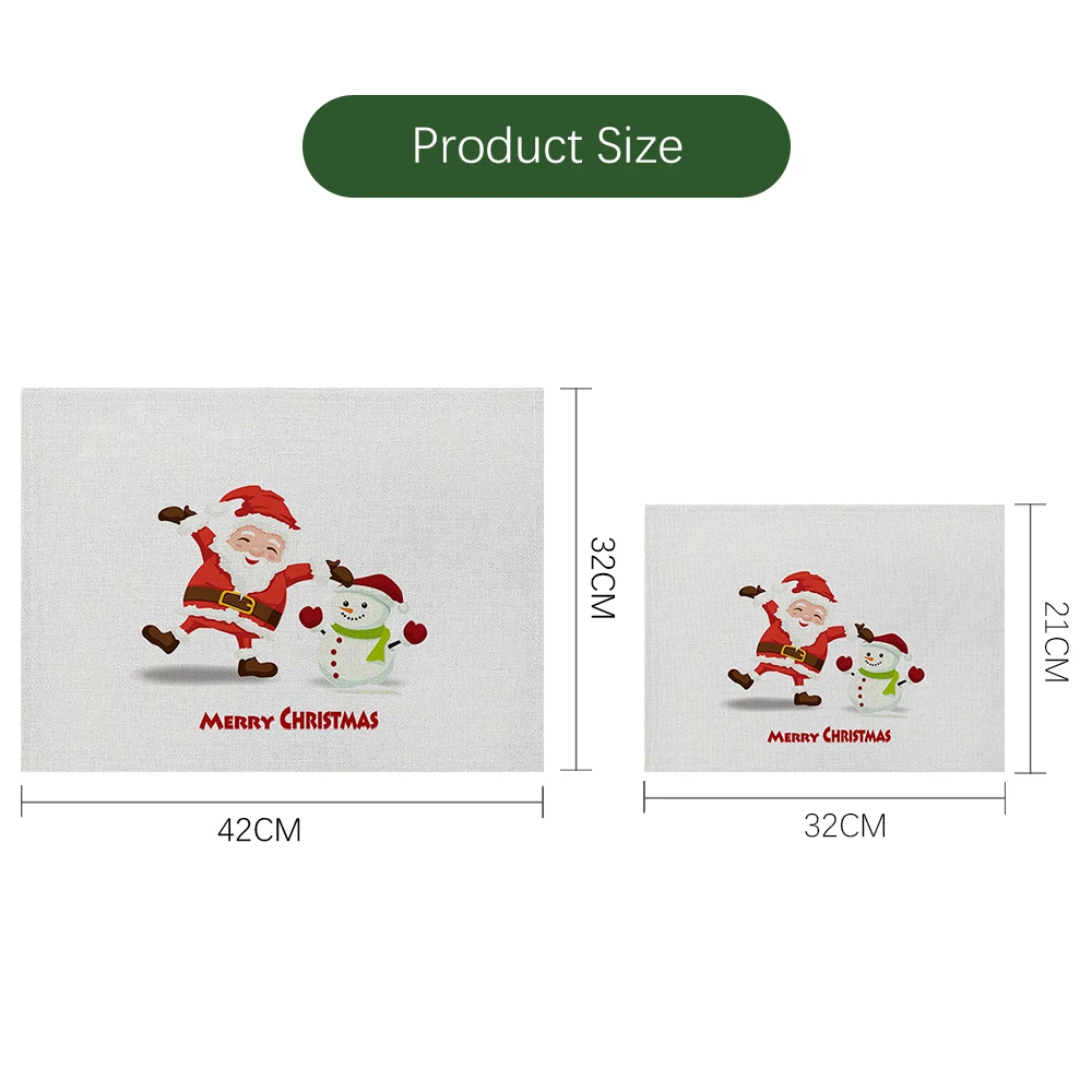 

Fuwatacchi White Christmas Decor Tableware Mats Dinner Table Placemat Tea Party Kitchen Accessories Bowl Cup Pads Drink Coasters