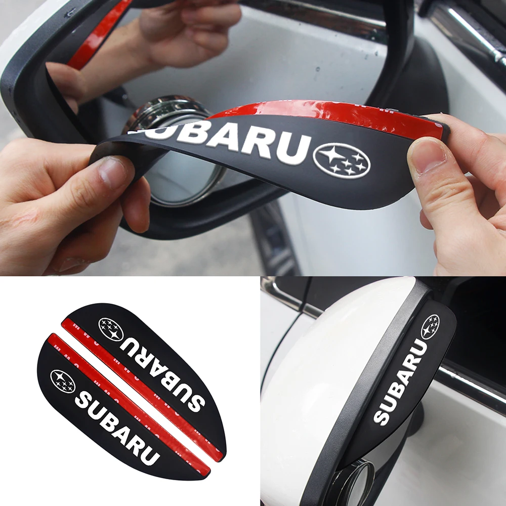 

2pcs Rubber Car Rain Rear View Mirror Stickers For Subaru Forester SK SG Outback BS Legacy Justy BP SG BE BH Impreza BRZ Sambar