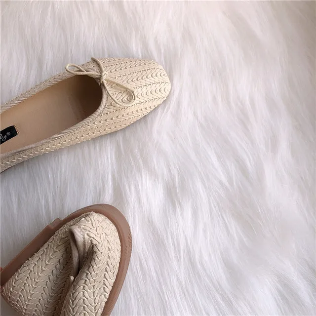 Летние тонкие туфли 6 стилей Женские дышащие соломенные шлепанцы Мокасины