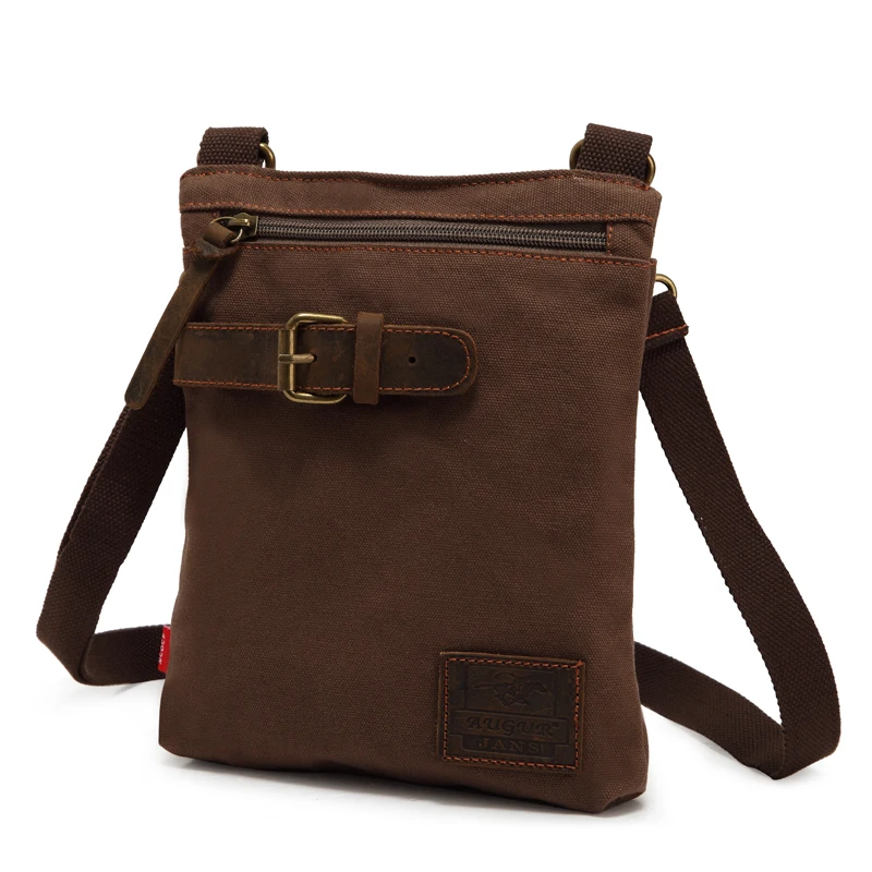 New Fashion Men Casual Canvas Crossbody Bag Messenger Shoulder Tote Briefcase Lightweight Travel Handbag Solid Color