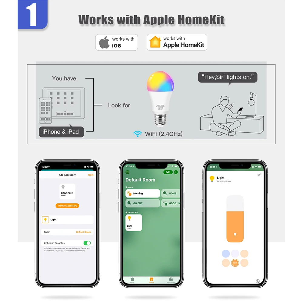 Приглушаемая умсветильник лампа 12 Вт E27 WiFi RGB + белый теплый Homekit Cozylife Alexa Google Assistant