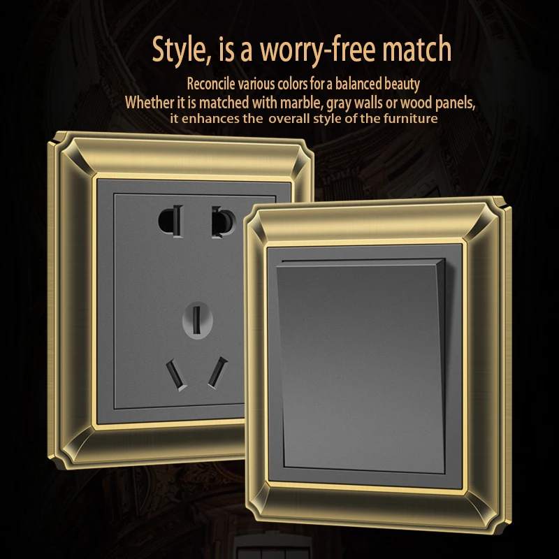 Настенный кнопочный переключатель Ретро Античная Медь цинковый сплав Панель 1-4