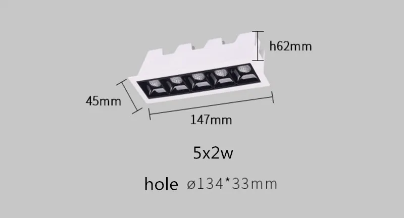 Dimmable Mordern линейный светильник встраиваемый потолочный Точечный бар креативная