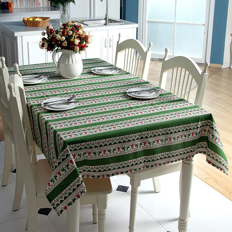 2020 Новогодняя Рождественская прямоугольная скатерть обеденный кухонный стол