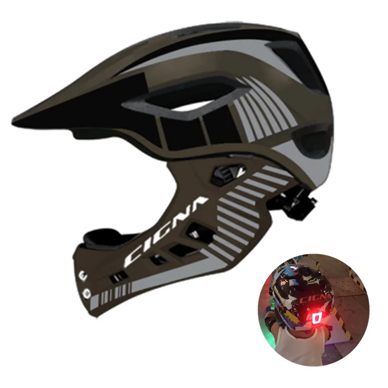 

Kids Cycling Helmet with Taillight Full Face Detachable Children Helmet MTB Downhill Bike Helmet Sports Safety Capacete Ciclismo