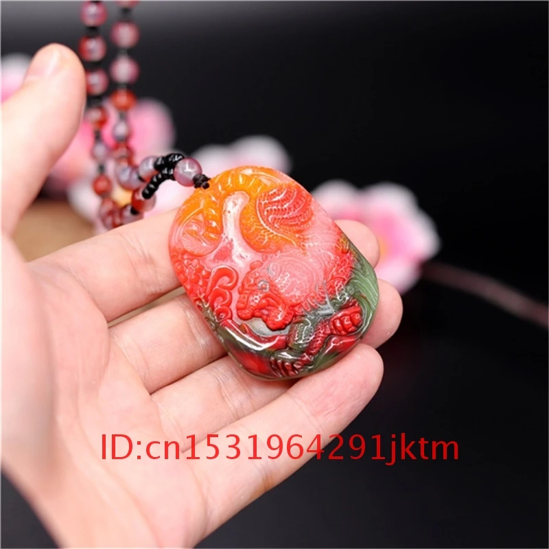 

For Amulet Chinese Women Beads Fashion Carved Gifts Necklace Pendant Jade Men Tiger Hand Jadeite Natural Jewelry Charm Color