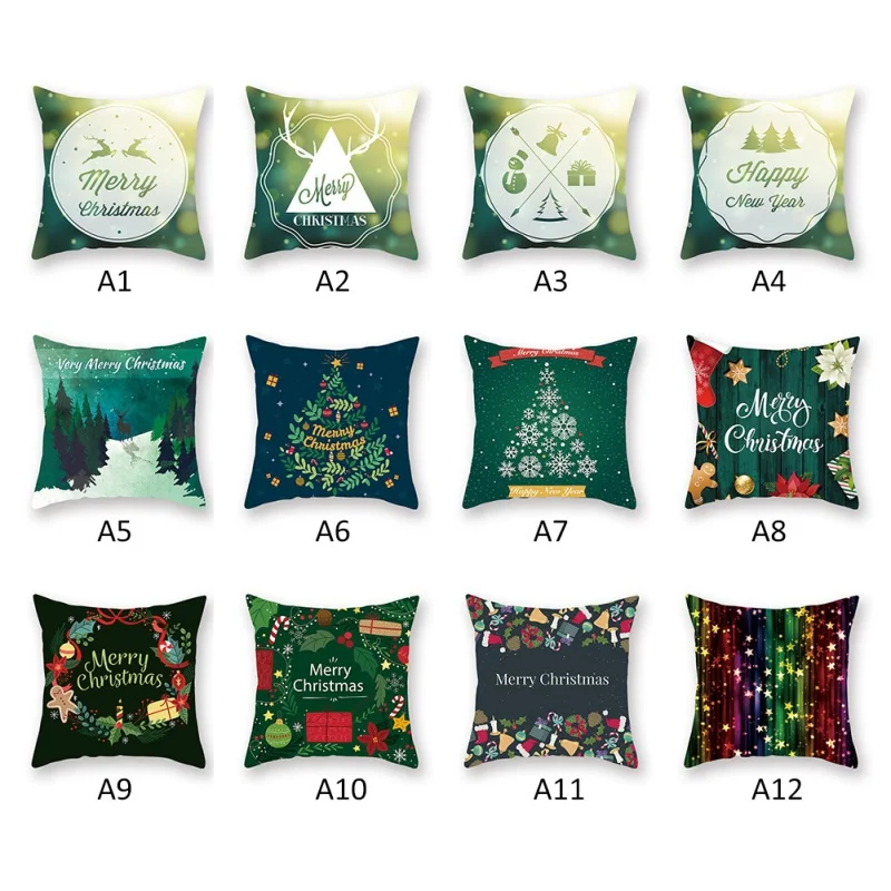 

Polyester Sofa Car Cushion Cover Home Decor Pillows Covers Decorative Christmas Series Print Pillow Case45x45cm