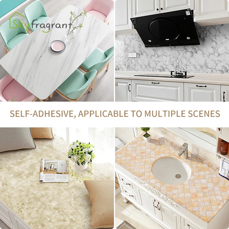 marble wallpapers kitchen desktop waterproof oil proof sticker furniture countertop wardrobe refurbished stickers self adhesive free global shipping