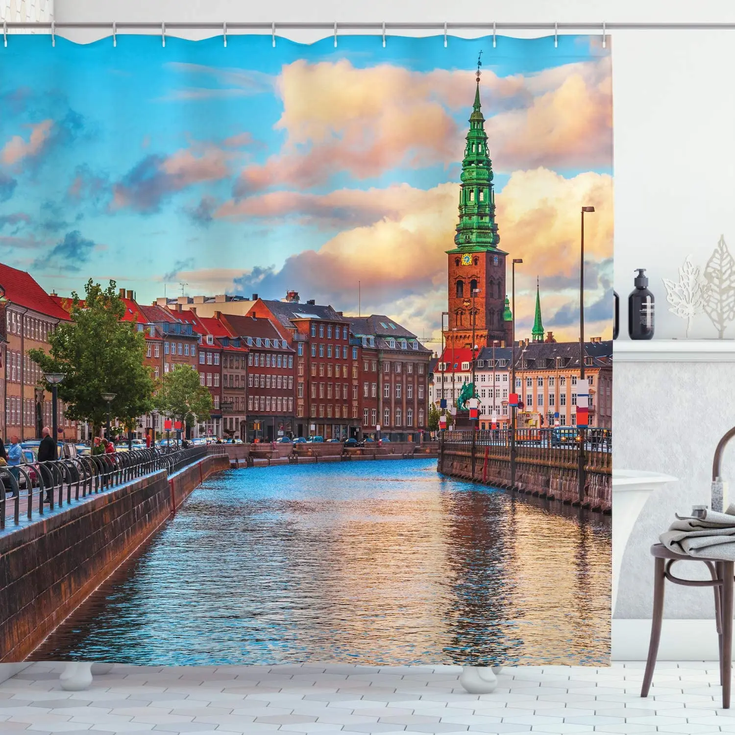 Европейская Водонепроницаемая шторка для душа сценический Летний Закат