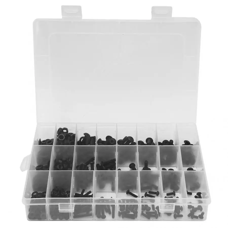 570 шт./компл. сажи Сталь шестигранный винт + гайка болт плоская шайба набор с 3 шт.