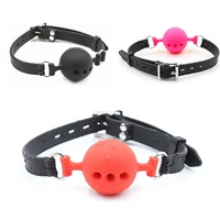 couple silicone gag ball bdsm bondage restraints open mouth breathable sex ball harness strap gag sex toy for women accessories