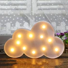 Светодиодный ночник 3D с милыми облаками, мультяшный декоративный светильник для детской спальни, настенный декоративный светильник