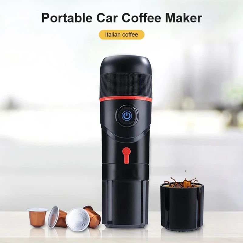 

12V 220V Portable Coffee Machine, for Car Home Travel Heating Coffee Cup 3 in 1 Multi-Function Espresso Maker, EU Plug