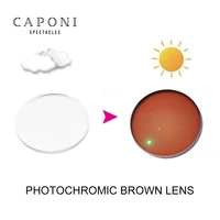 caponi photochromic brown optical aspherical lens cr 39 resin customized prescription myopia hyperopia 1 56 1 61 2pcs1 pair