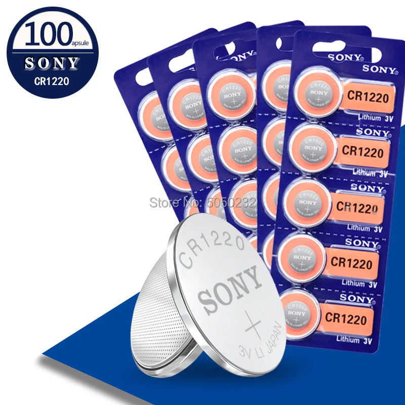 Горячая Распродажа SONY 100pc оригинальный cr1220 cr 1220 3v кнопка батарея DL1220 BR1220 ECR1220 LM1220