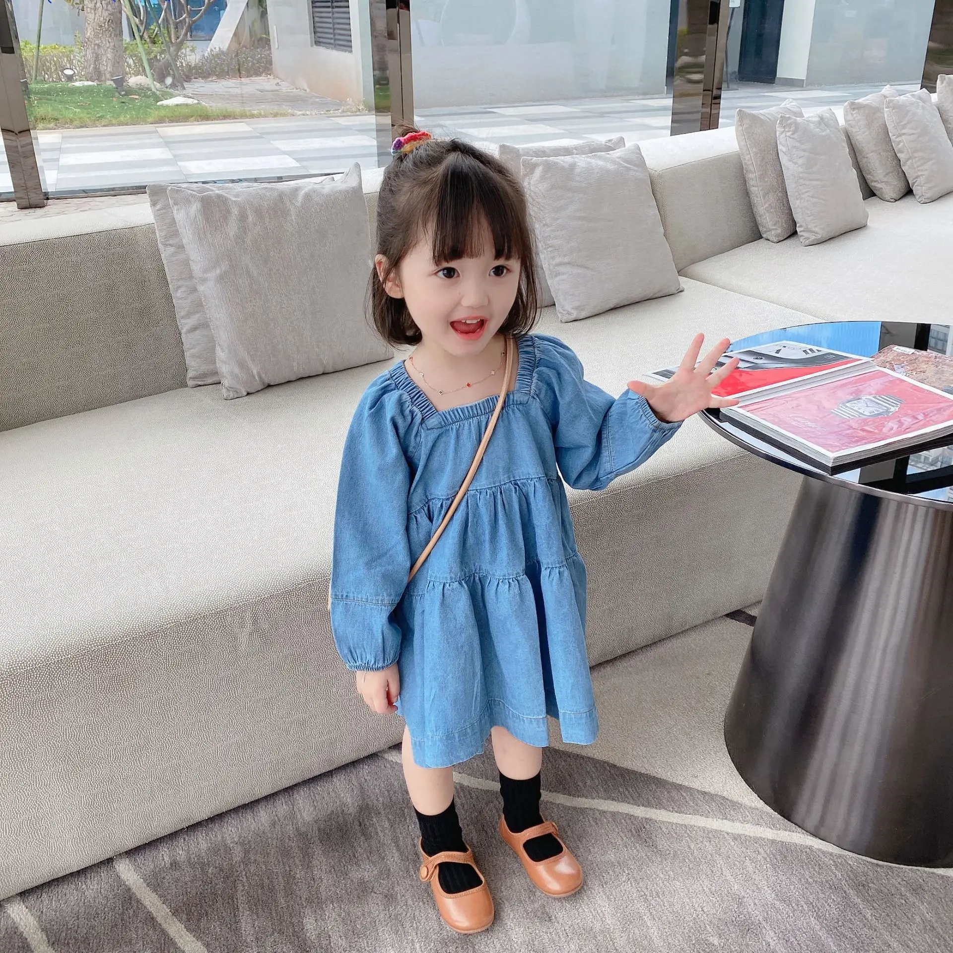 

Children's clothing 2021 spring new girls' denim dresses, children's babies, Korean skirts, princess dresses