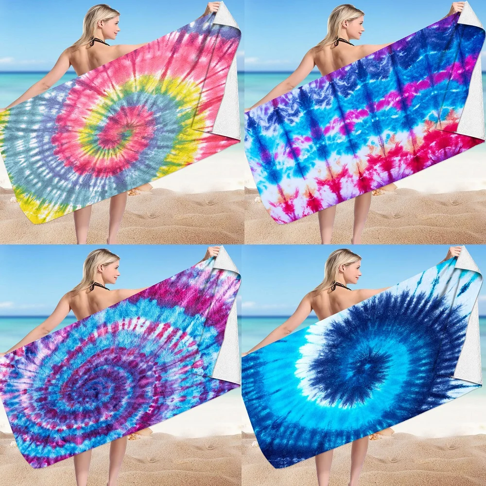 Пляжное полотенце с цветным принтом прямоугольное для плавания океан сидячее